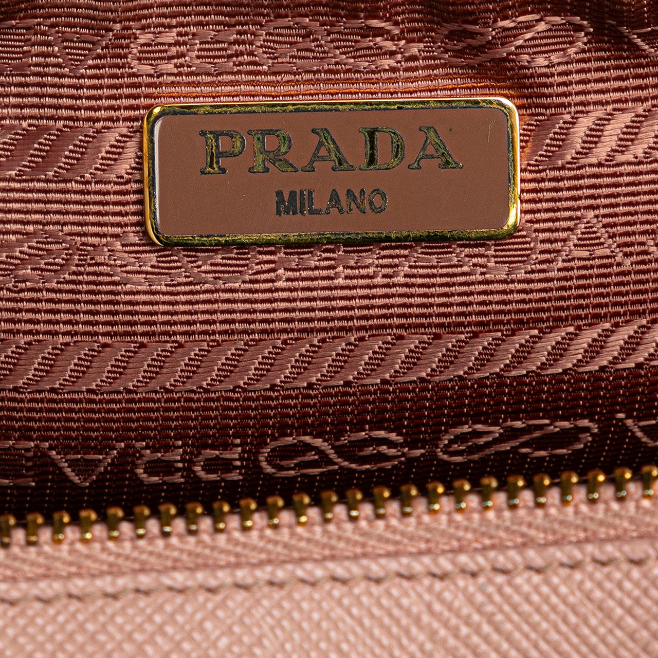 Prada Mini Saffiano Double Zip Crossbody Roze