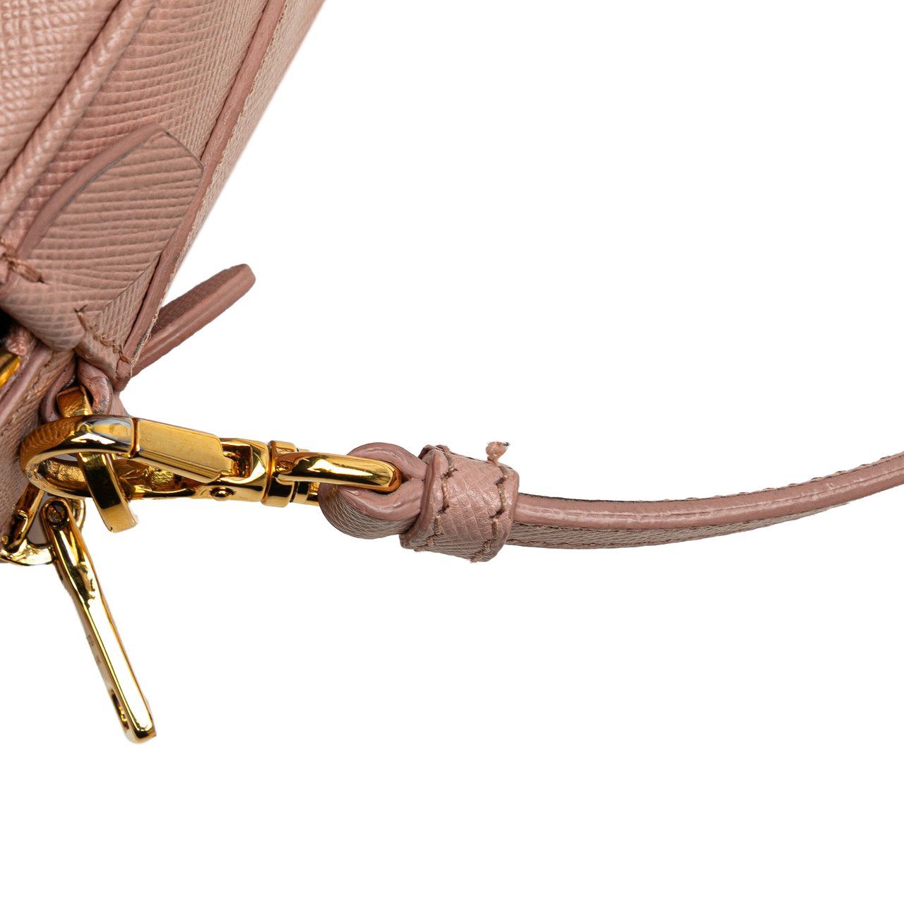 Prada Mini Saffiano Double Zip Crossbody Roze