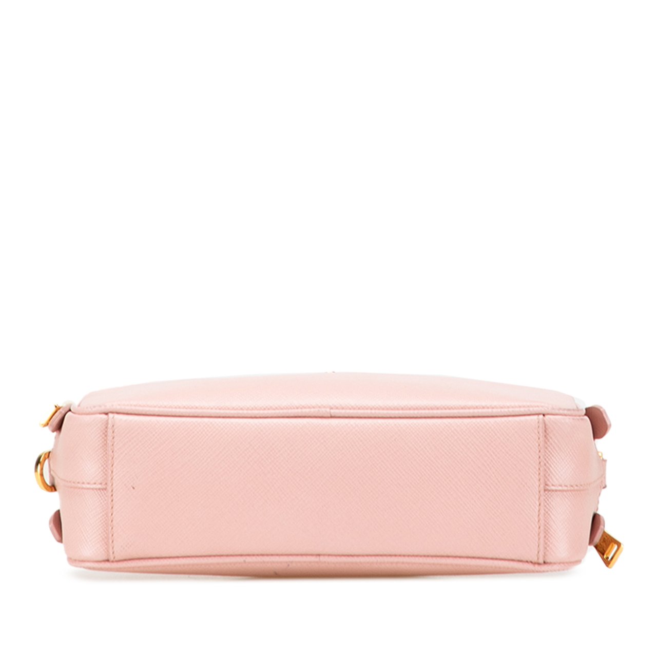 Prada Mini Saffiano Double Zip Crossbody Roze