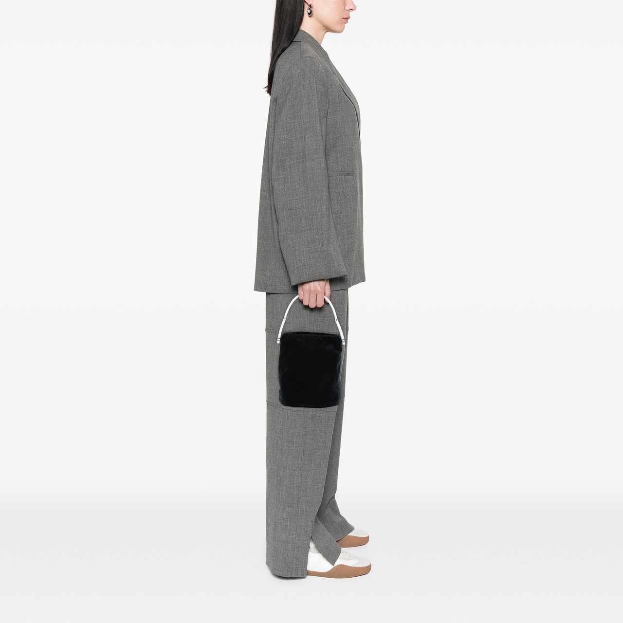 Prada Tessuto Acrylic Handle Bag Zwart