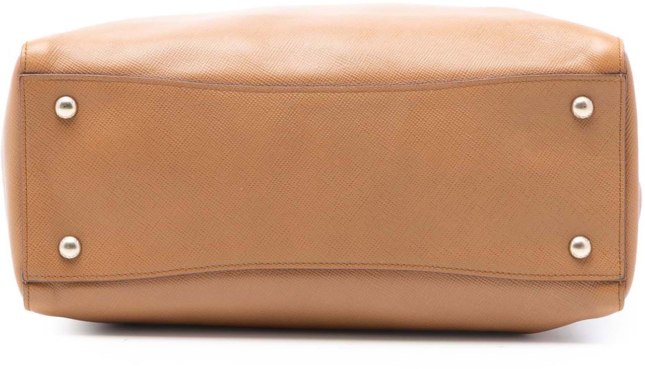Prada Saffiano Cuir Satchel Bruin