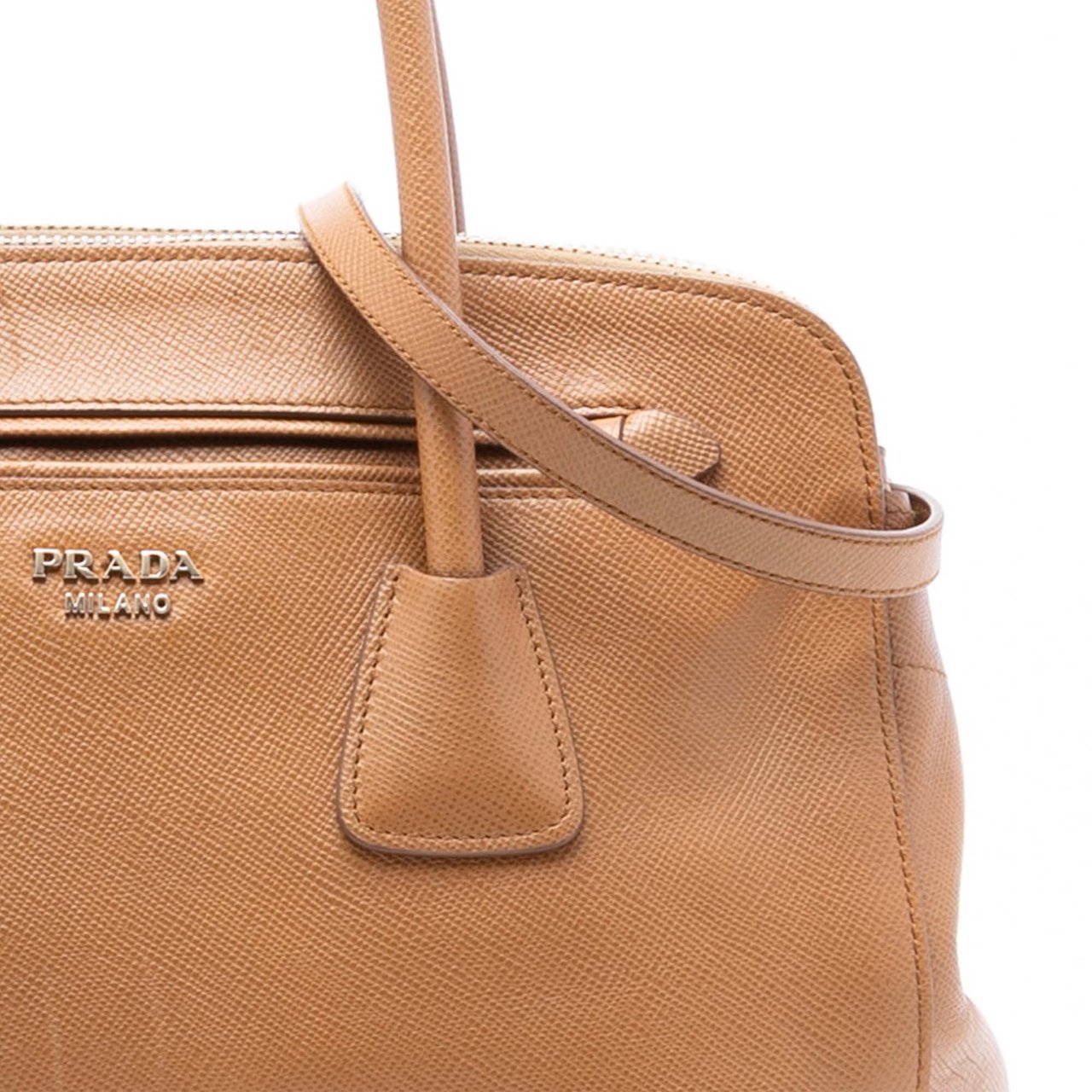 Prada Saffiano Cuir Satchel Bruin