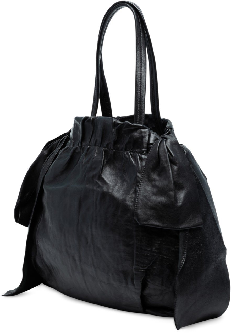 Prada Nappa Antique Bow Satchel Zwart