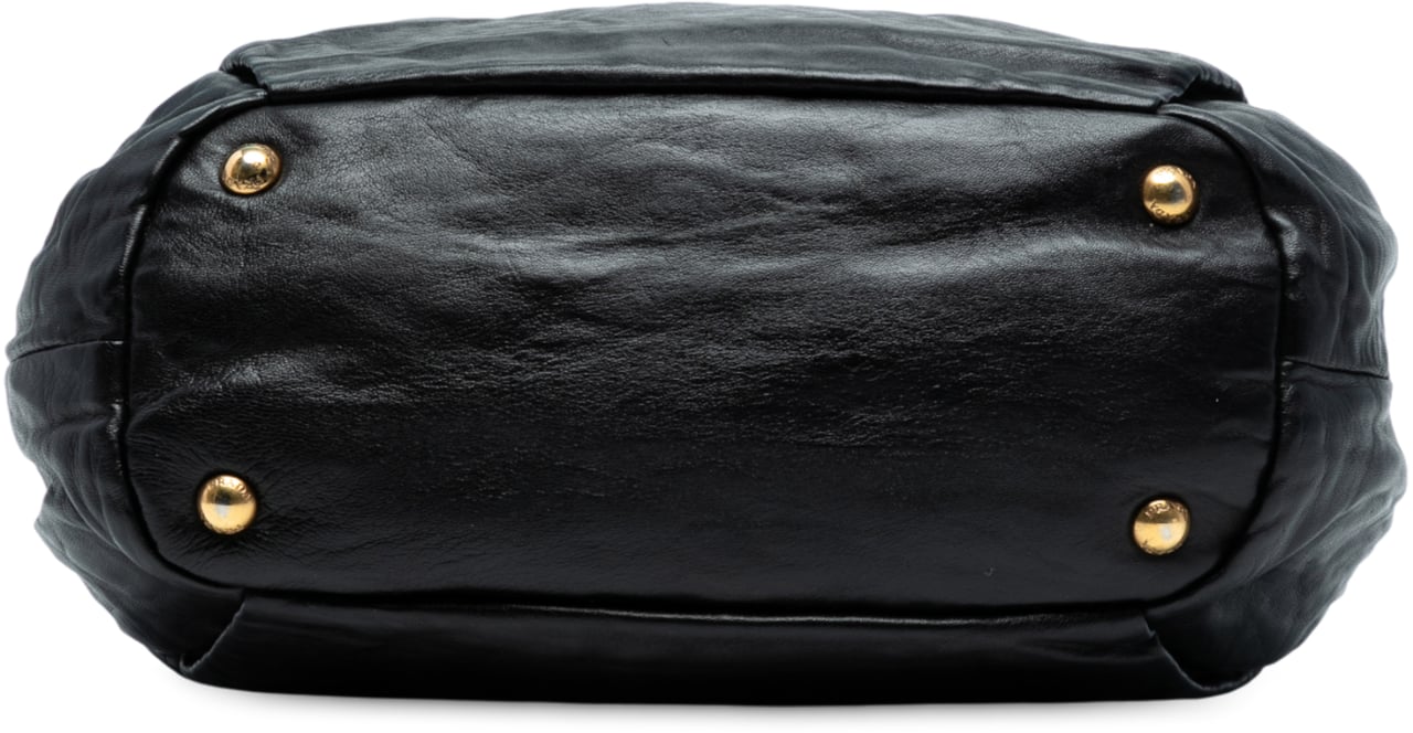 Prada Nappa Antique Bow Satchel Zwart