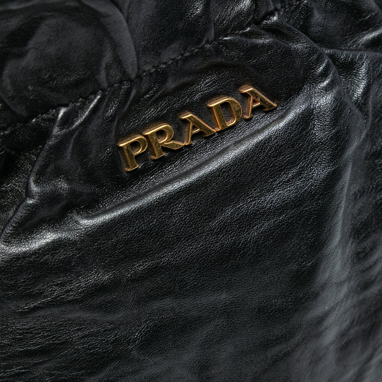 Prada Nappa Antique Bow Satchel Zwart