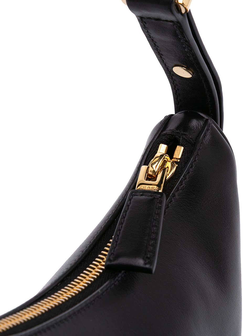 Prada Small Soft Calf Arque Satchel Zwart