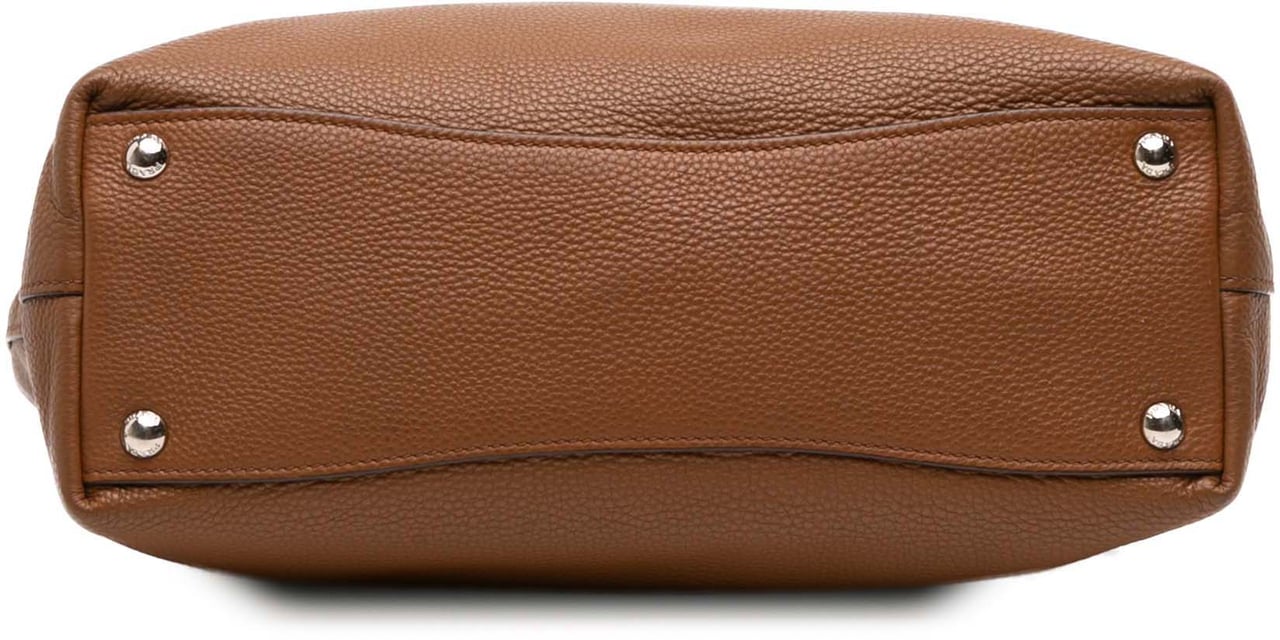 Prada Vitello Daino Open Convertible Tote Bruin