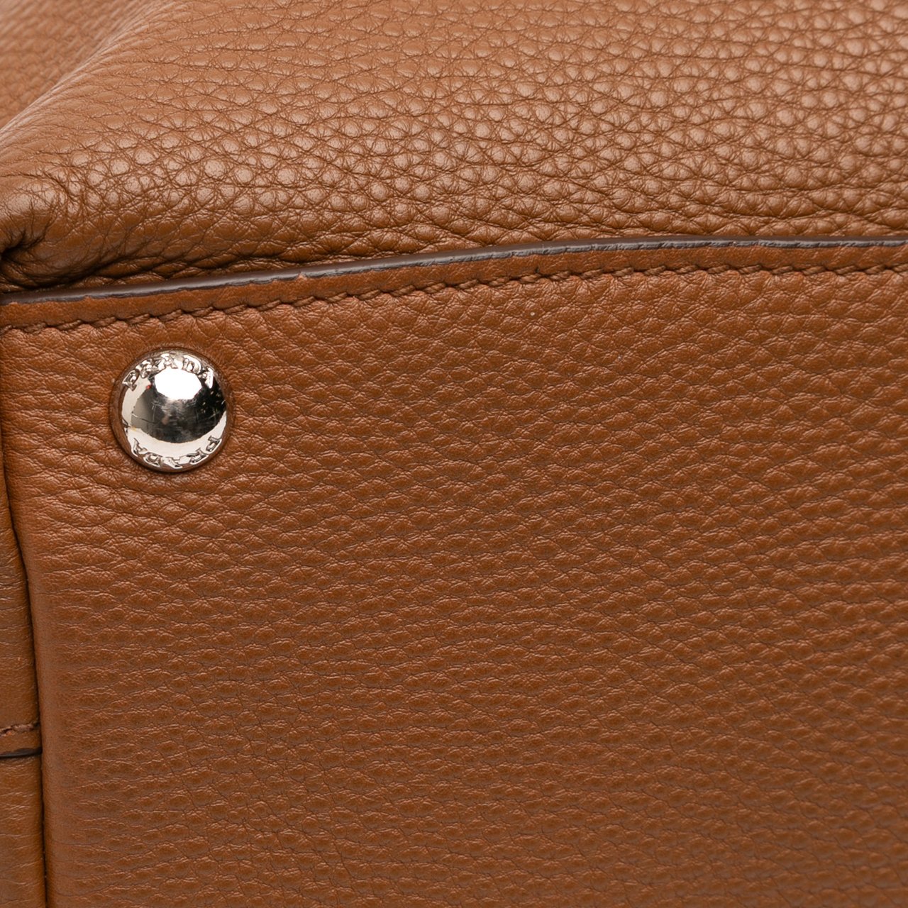 Prada Vitello Daino Open Convertible Tote Bruin