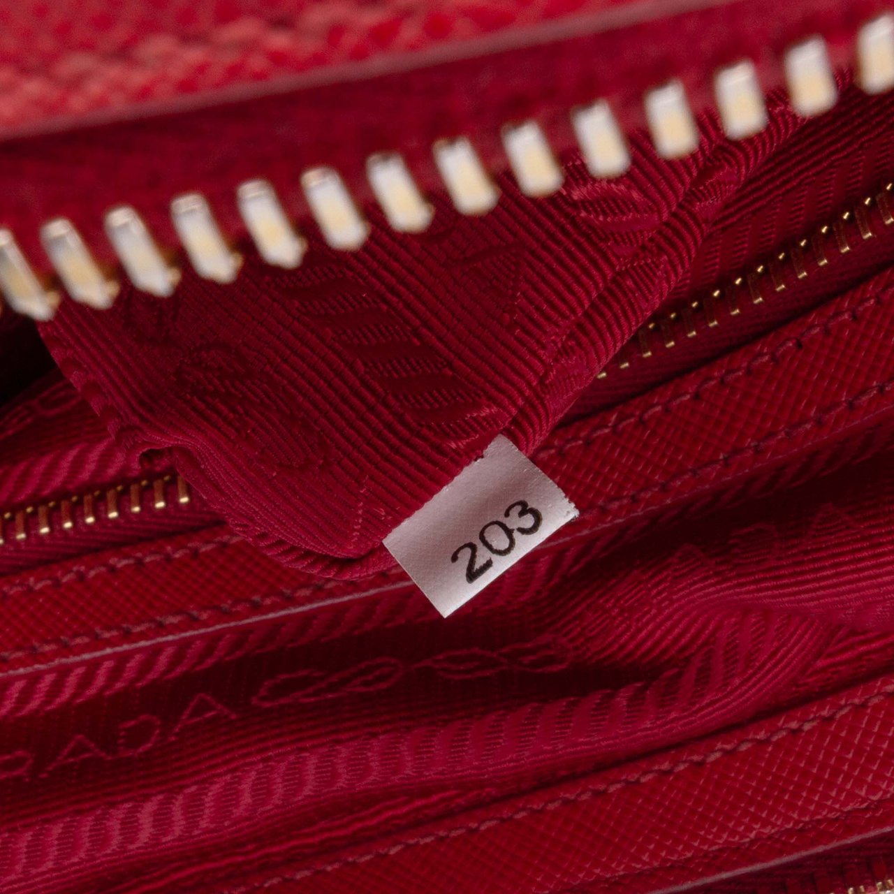 Prada Saffiano Trimmed Tessuto Dome Satchel Rood