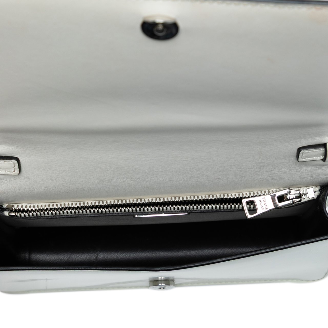 Prada Mini Brushed Leather Chain Crossbody Wit