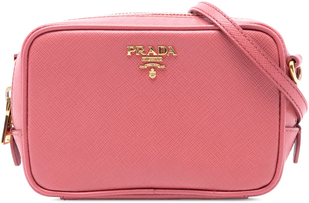 Prada Mini Saffiano Camera Bag Roze