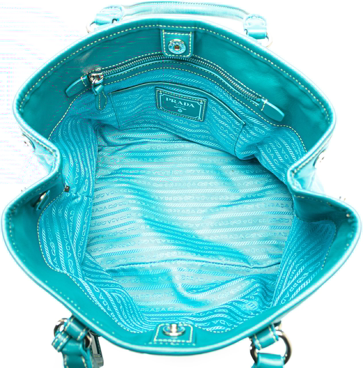 Prada Tessuto Satchel Blauw