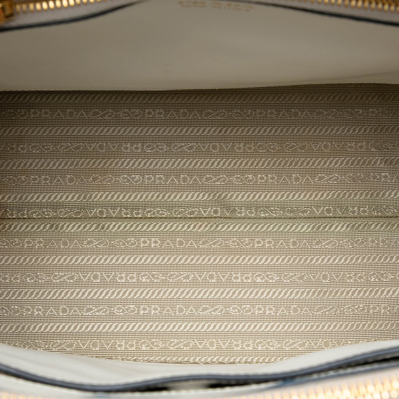 Prada City Calf Trimmed Saffiano Greche Paradigme Bag Wit