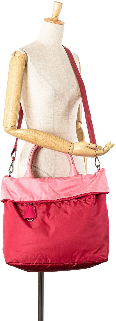 Prada Tessuto Reversible Satchel Roze