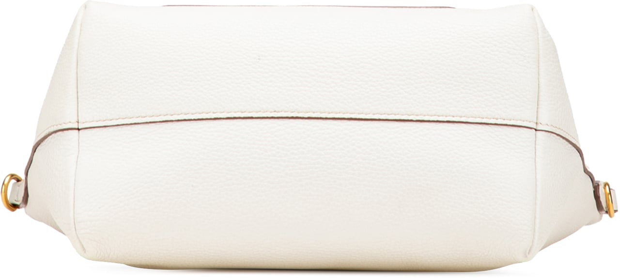 Prada Vitello Daino Front Pocket Tote Wit