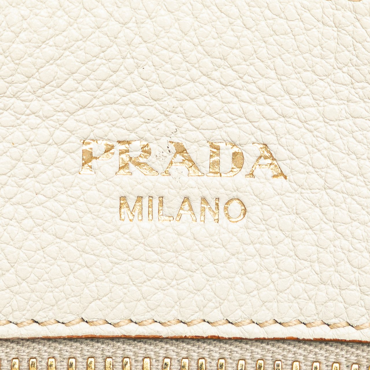 Prada Vitello Daino Front Pocket Tote Wit