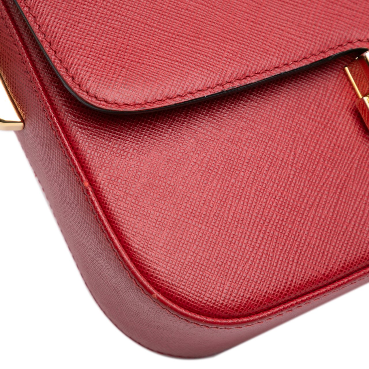Prada Saffiano Lux Embleme Satchel Rood