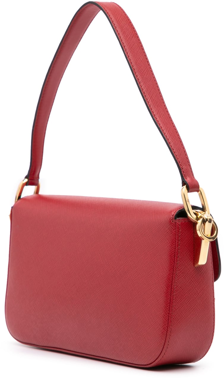 Prada Saffiano Lux Embleme Satchel Rood