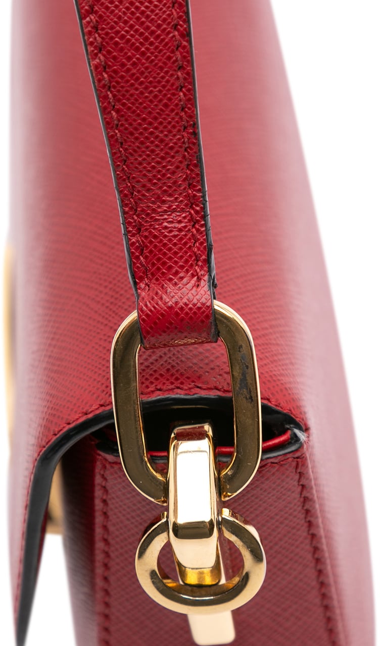 Prada Saffiano Lux Embleme Satchel Rood