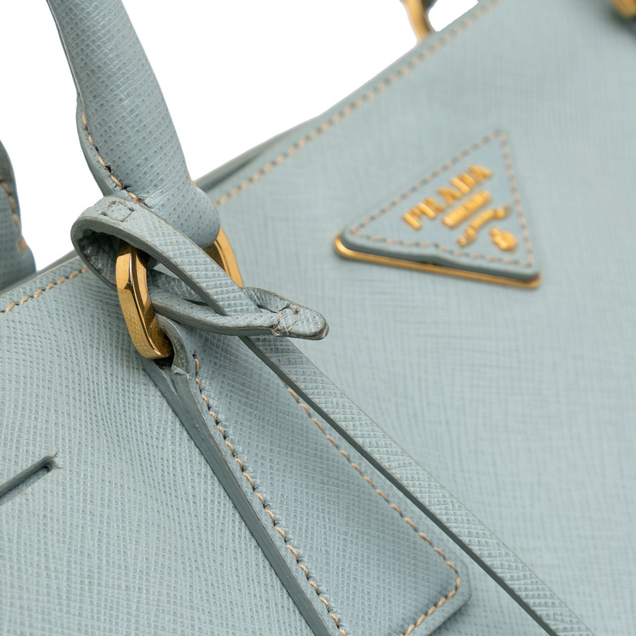 Prada Large Saffiano Lux Galleria Tote Blauw