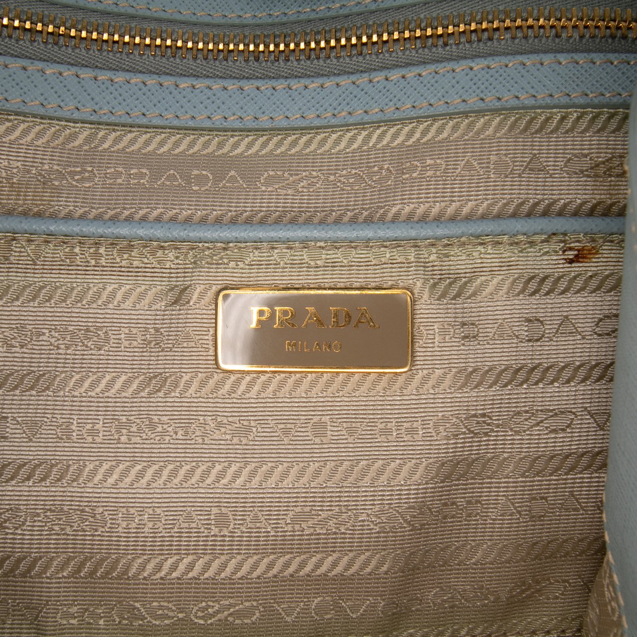 Prada Large Saffiano Lux Galleria Tote Blauw