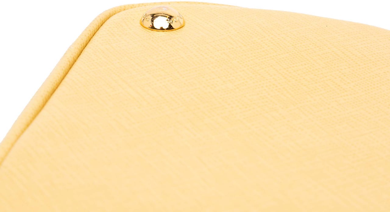 Prada Medium Bicolor Saffiano Lux Promenade Satchel Geel