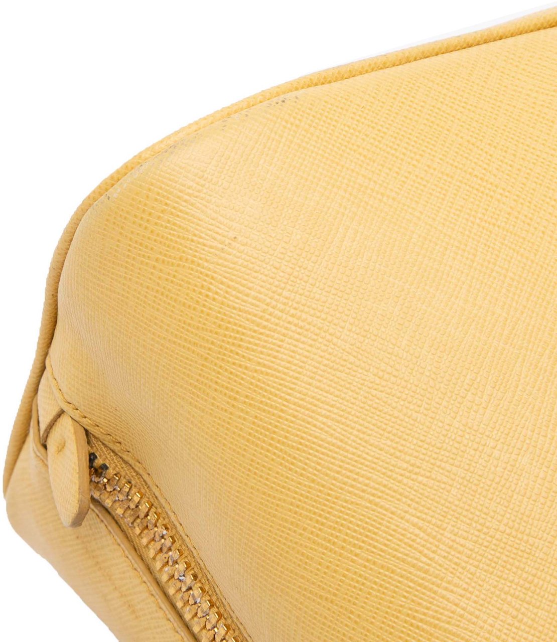 Prada Medium Bicolor Saffiano Lux Promenade Satchel Geel