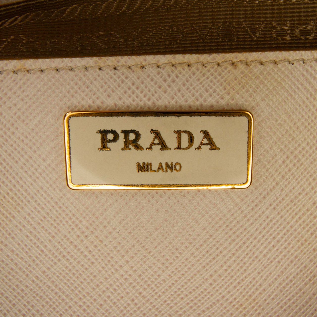 Prada Medium Bicolor Saffiano Lux Promenade Satchel Geel