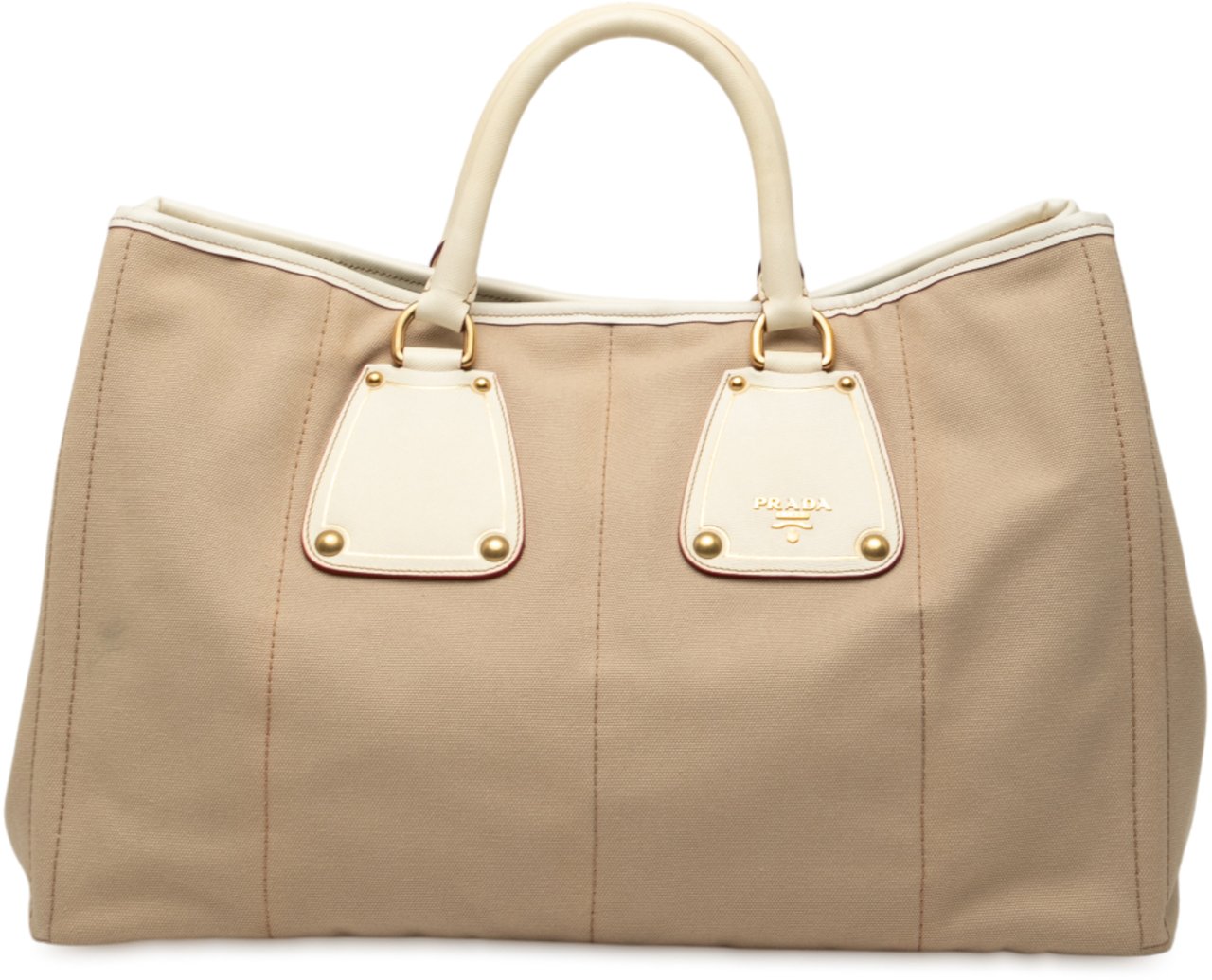 Prada Canvas Canapa Tote Bruin