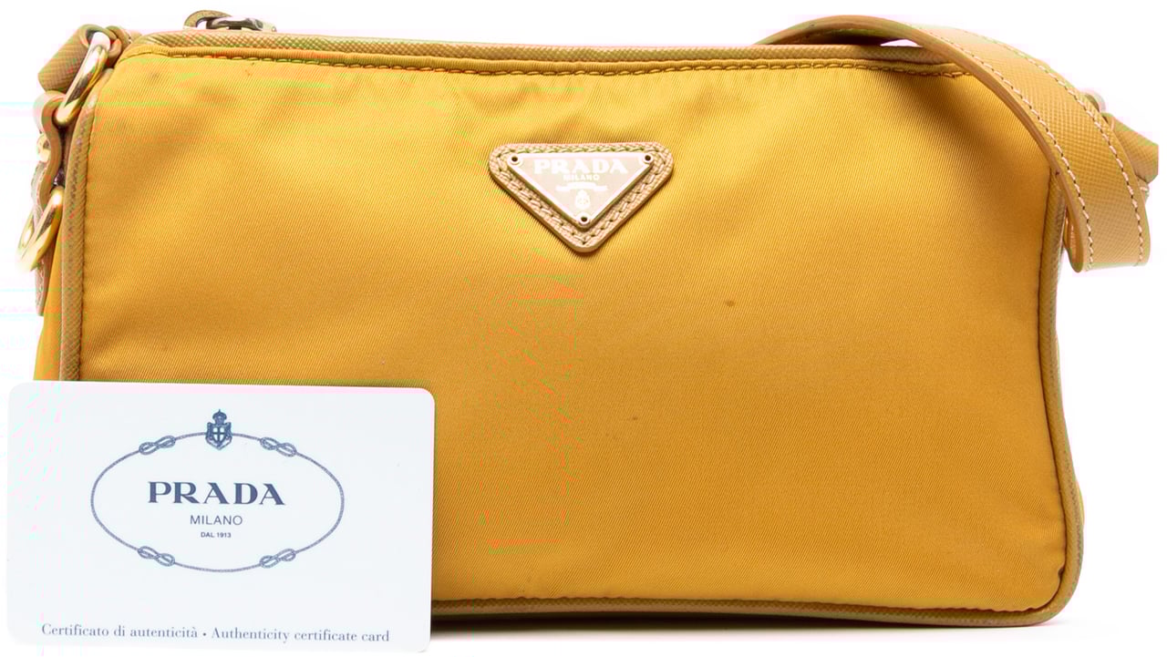 Prada Tessuto Shoulder Bag Geel