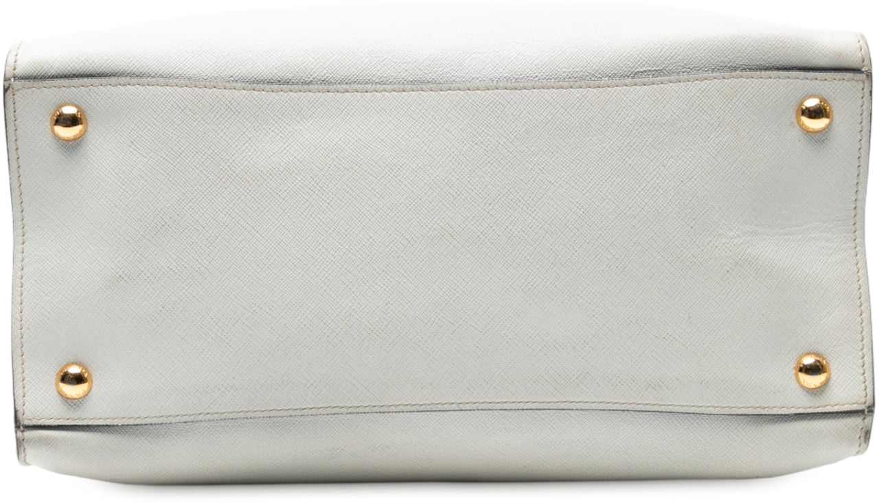 Prada Saffiano Soft Triple Pocket Tote Wit