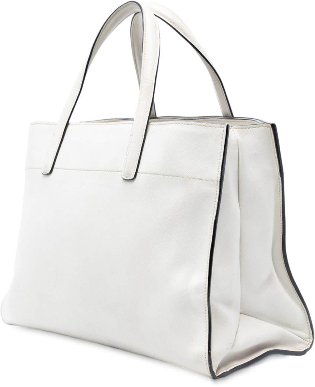 Prada Saffiano Soft Triple Pocket Tote Wit