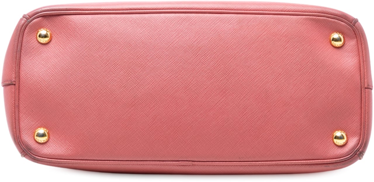 Prada Small Saffiano Lux Galleria Double Zip Satchel Roze