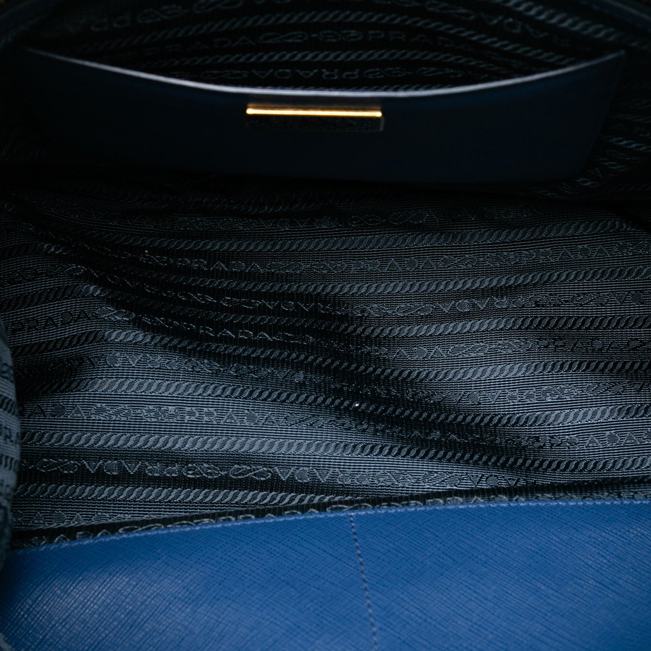 Prada Medium Saffiano Lux Galleria Double Zip Satchel Blauw