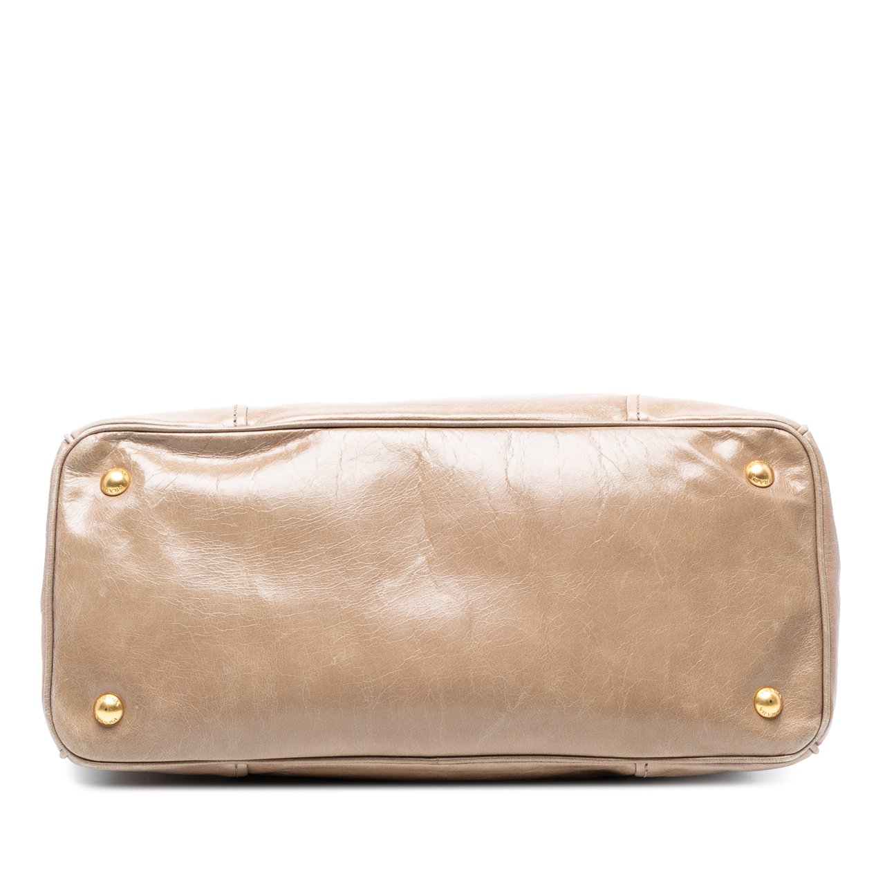 Prada Vitello Shine Open Convertible Tote Bruin