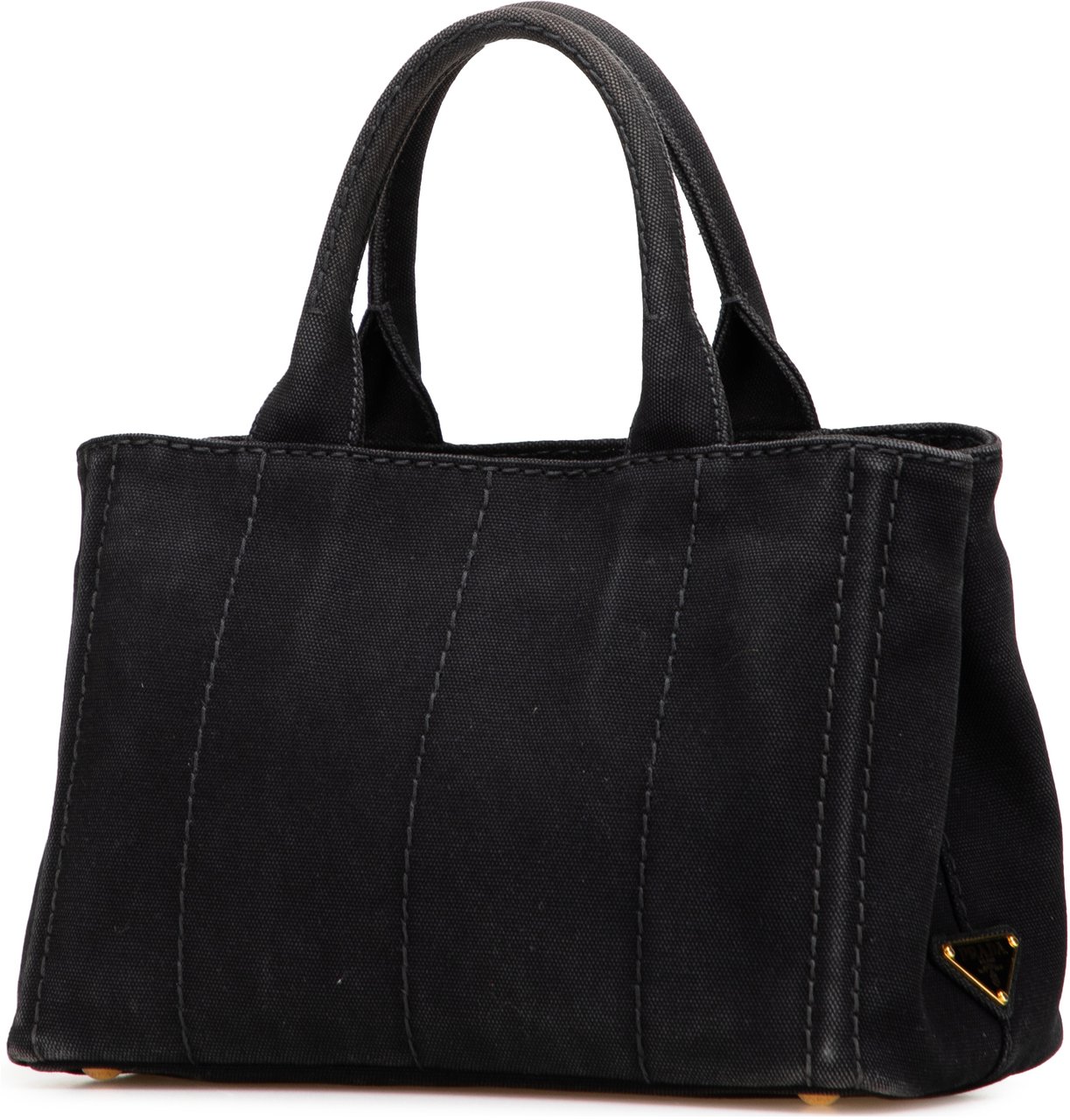 Prada Small Canvas Canapa Logo Satchel Zwart