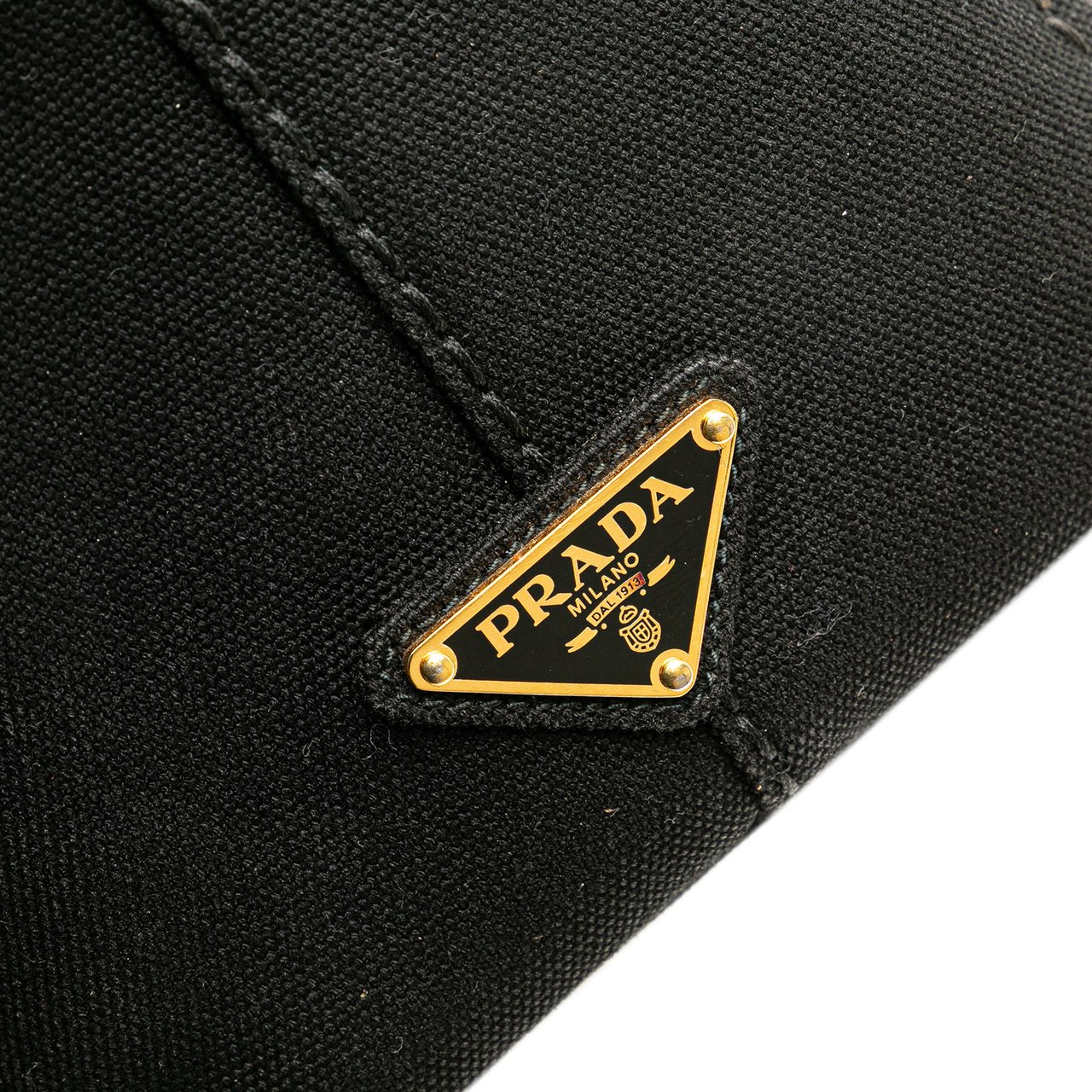Prada Small Canvas Canapa Logo Satchel Zwart