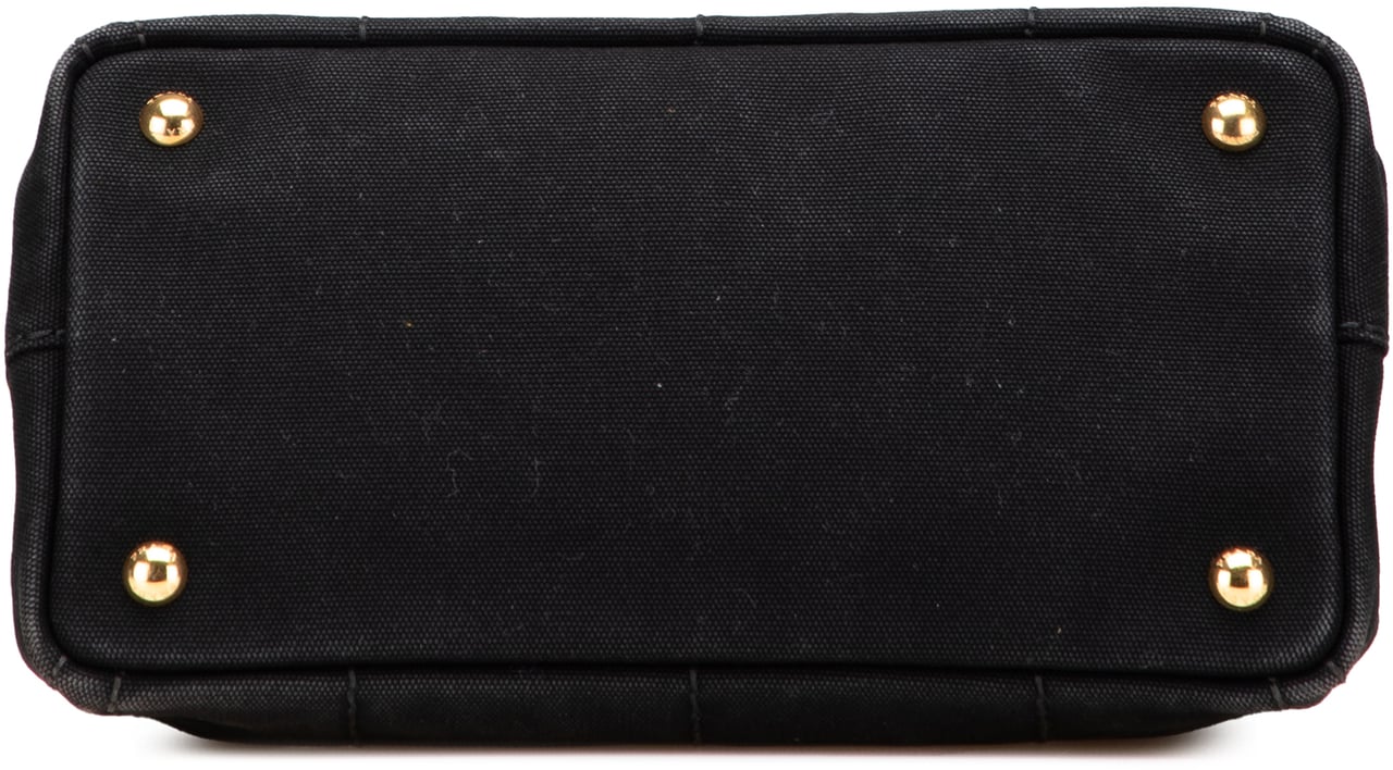 Prada Small Canvas Canapa Logo Satchel Zwart