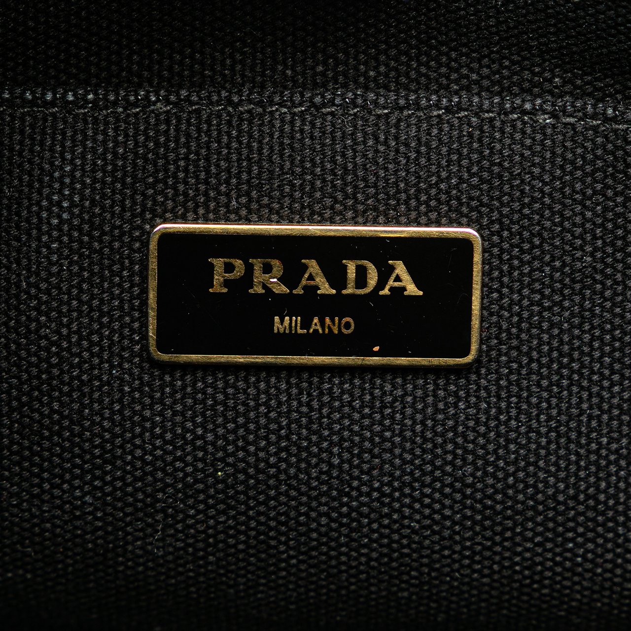 Prada Small Canvas Canapa Logo Satchel Zwart