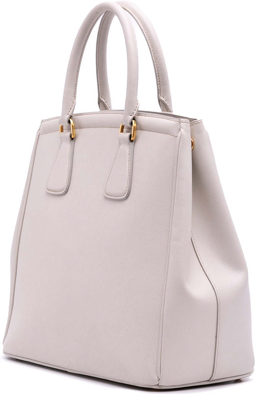 Prada Saffiano Lux Parabole Tote Wit