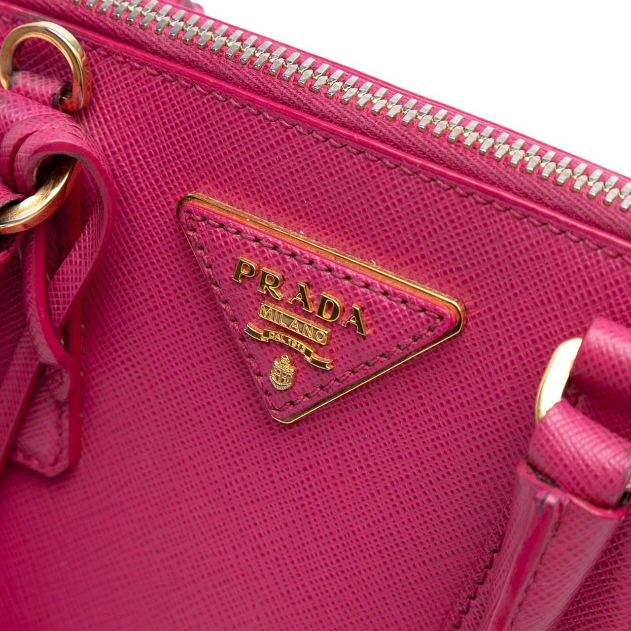 Prada Small Saffiano Lux Promenade Satchel Roze
