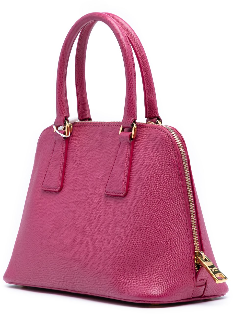 Prada Small Saffiano Lux Promenade Satchel Roze