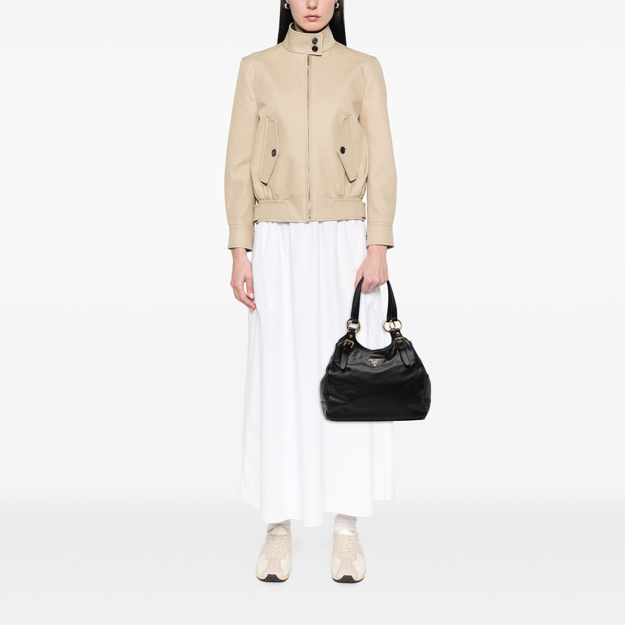 Prada Soft Calf Tote Zwart