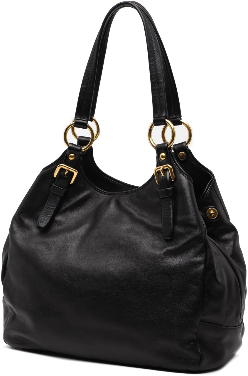 Prada Soft Calf Tote Zwart
