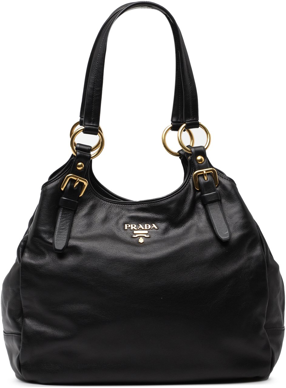 Prada Soft Calf Tote Zwart