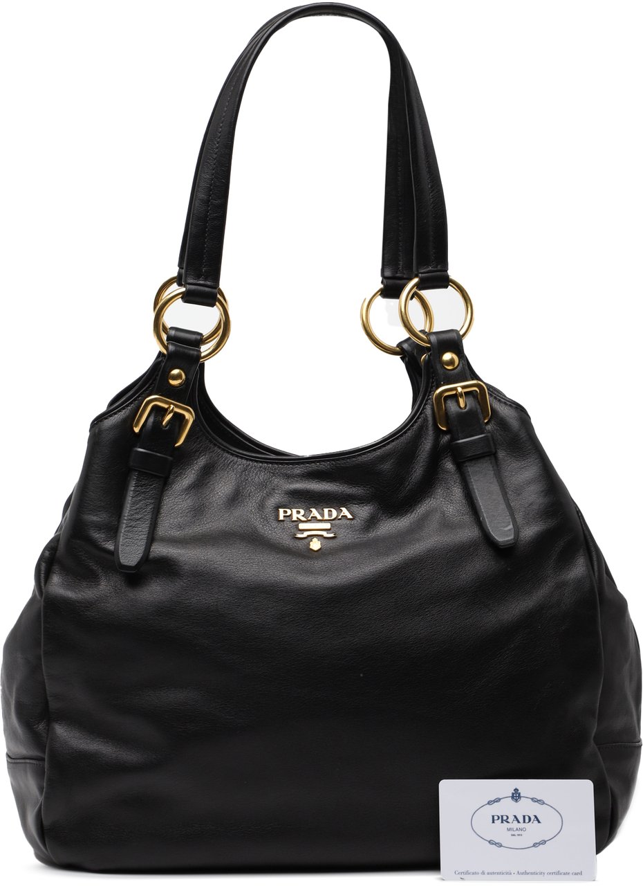 Prada Soft Calf Tote Zwart