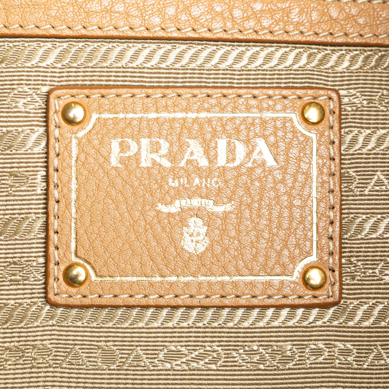 Prada Vitello Daino Tote Bruin