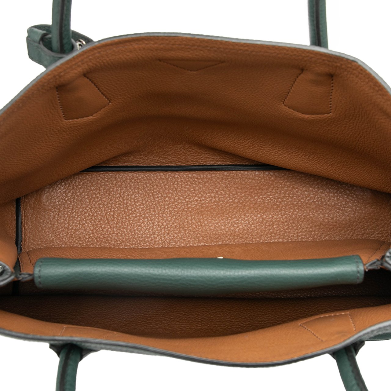 Prada Vitello Daino Double Handle Tote Groen