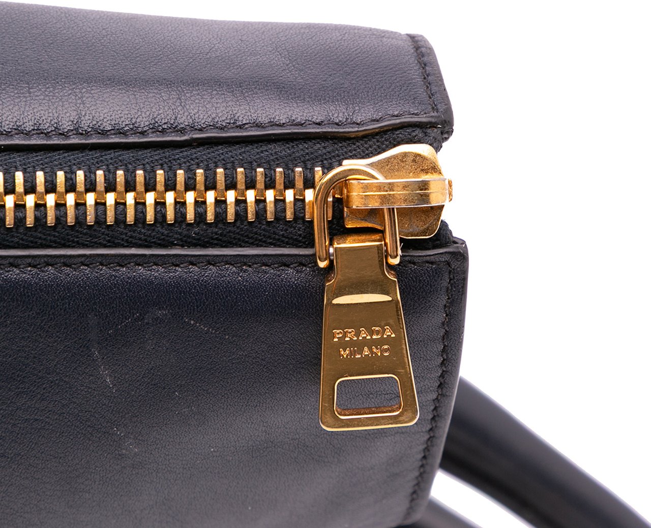 Prada Soft Calf Open Convertible Tote Blauw