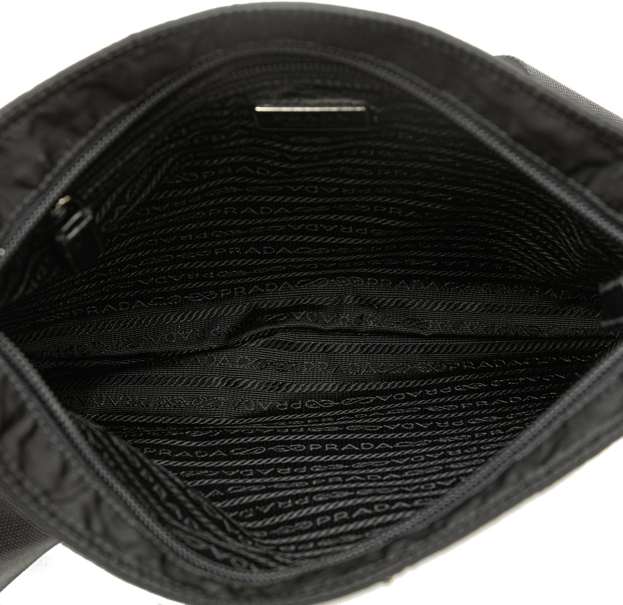 Prada Tessuto Zip Top Crossbody Zwart